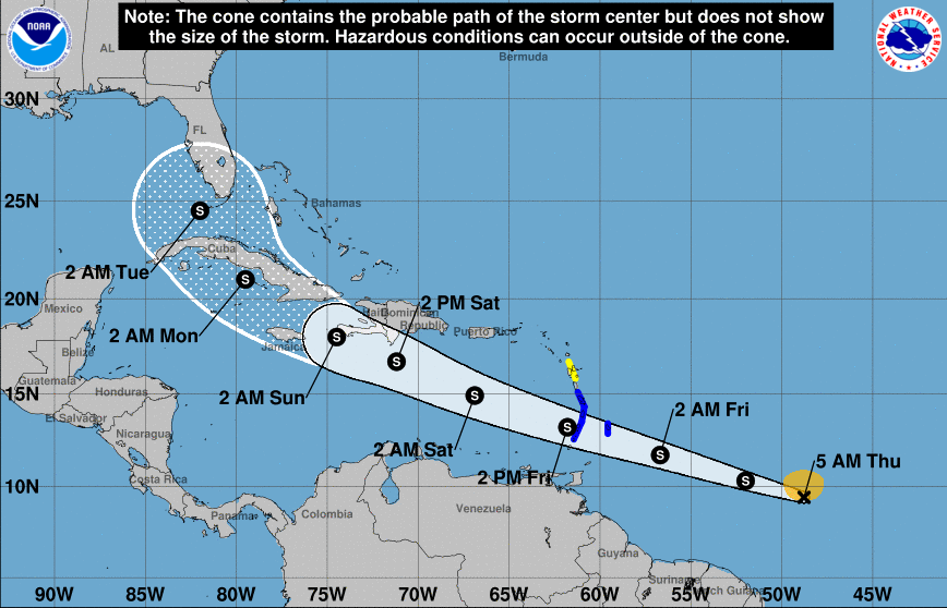 TROPICAL STORM ELSA HEADED TOWARDS THE CAYMAN AREA